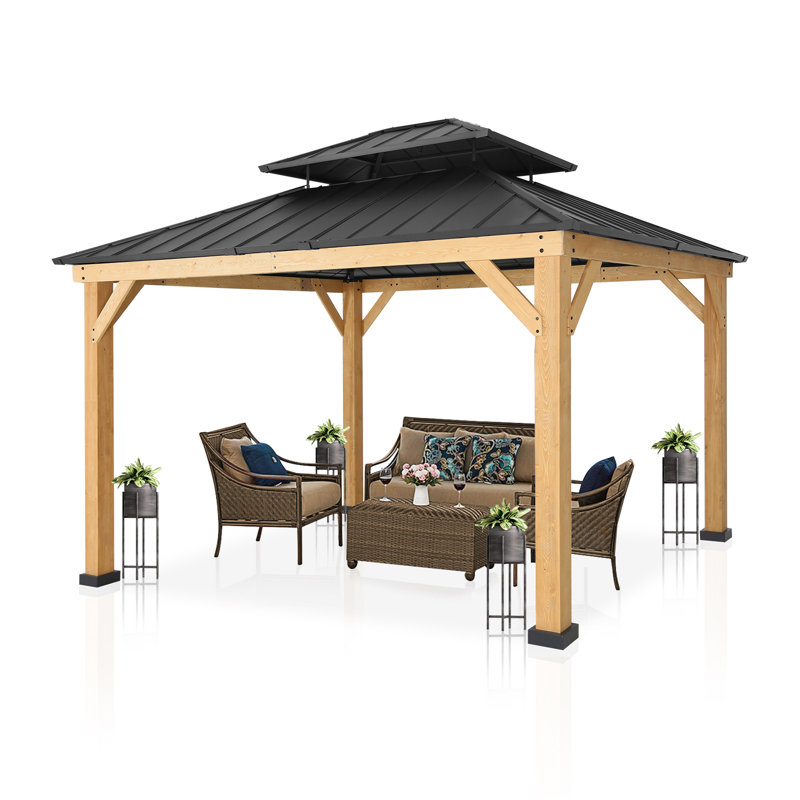 Joyside 13 Ft. W x 11 Ft. D Solid Wood Patio Gazebo & Reviews Wayfair